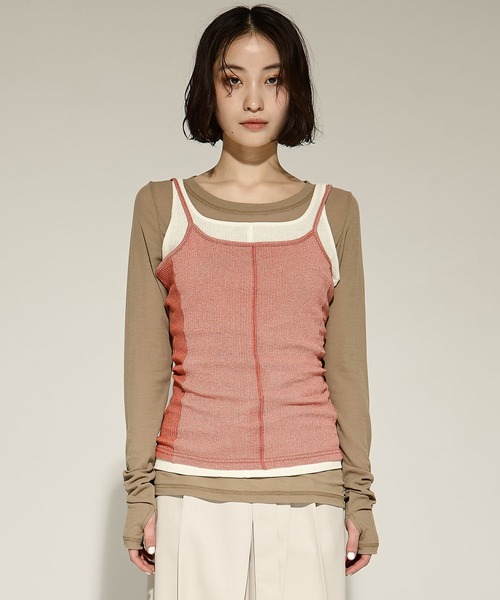 STUDIOUS/ステュディオス】3 Layered Jersey Top/レイヤード
