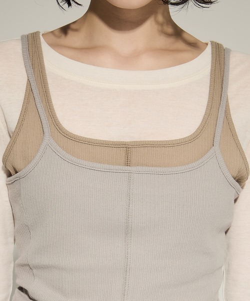 STUDIOUS(ステュディオス)の「【STUDIOUS/ステュディオス】3 Layered Jersey Top/レイヤードジャージートップス(Tシャツ/カットソー・レディース・オフホワイト/ブラック/ベージュ・FREE)」の18枚目の写真