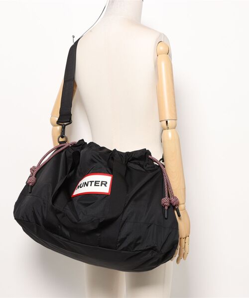 HUNTER（ハンター）の「HUNTER/ハンター ショルダーバック TRAVEL RIPSTOP HOLDALL トラベル リップストップ ホールドオール UBW3603NRS（ショルダーバッグ・レディース・ブラック/シルバー・FREE）」の6枚目の写真