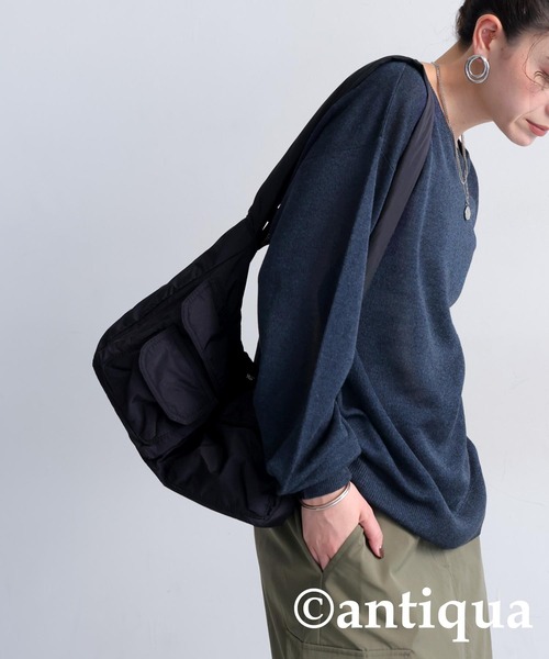 antiqua(アンティカ)の「シアーニット(ニット/セーター・レディース・イエロー/ネイビー/ブラック/ブルー/グレー・ONESIZE)」の16枚目の写真