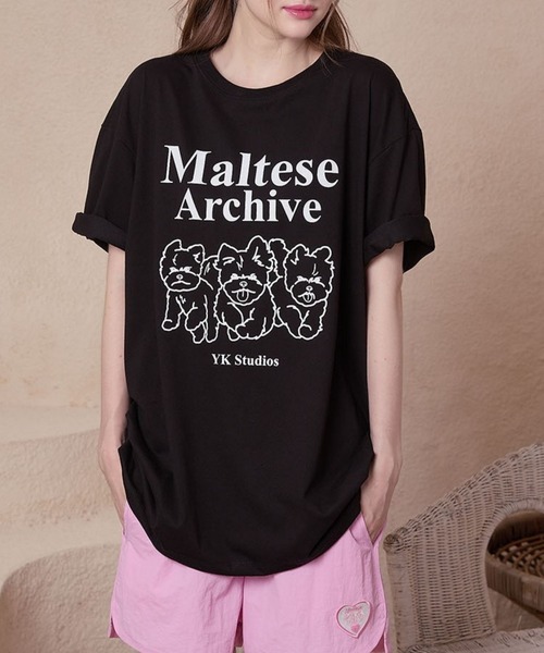 WaiKei（ワイケイ）の「★K-POPアイドル着用【UNISEX】Wai Kei／アーカイブラグランT（Tシャツ/カットソー・レディース・ピンク/ホワイト/ブラック・LARGE/MEDIUM）」の3枚目の写真