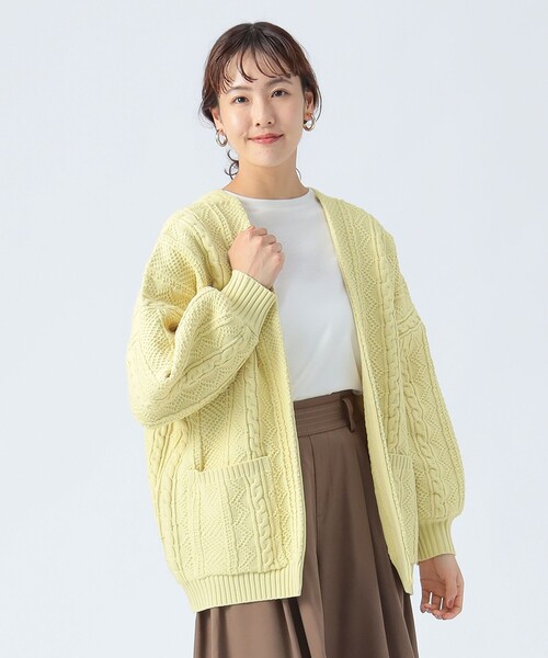 セール】【4色展開】ケーブル柄 着流し カーディガン（カーディガン