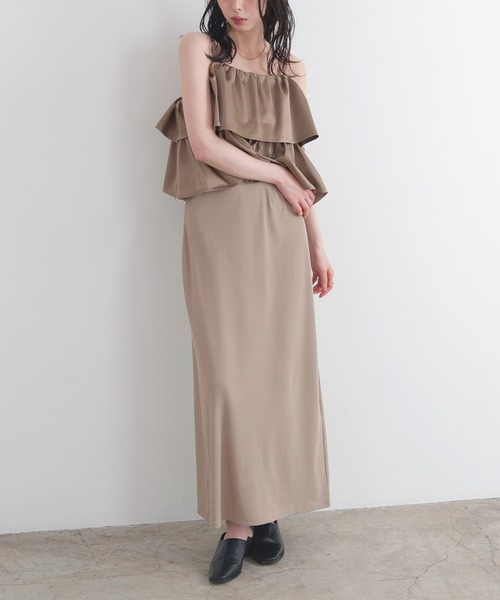 LIAN（リアン）の「ダブルストラップキャミワンピース（ワンピース・レディース・ブラック/ベージュ/モカ・FREE）」の21枚目の写真