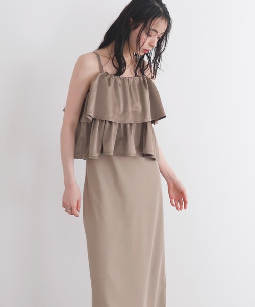 LIAN（リアン）の「ダブルストラップキャミワンピース（ワンピース・レディース・ブラック/ベージュ/モカ・FREE）」の22枚目の写真