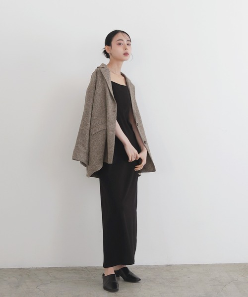 LIAN（リアン）の「ダブルストラップキャミワンピース（ワンピース・レディース・ブラック/ベージュ/モカ・FREE）」の6枚目の写真