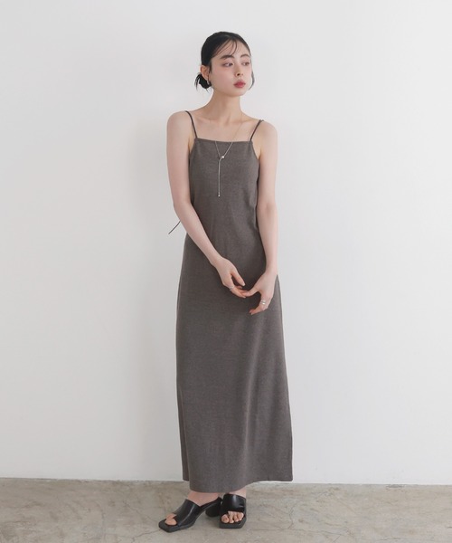 LIAN（リアン）の「ダブルストラップキャミワンピース（ワンピース・レディース・ブラック/ベージュ/モカ・FREE）」の10枚目の写真