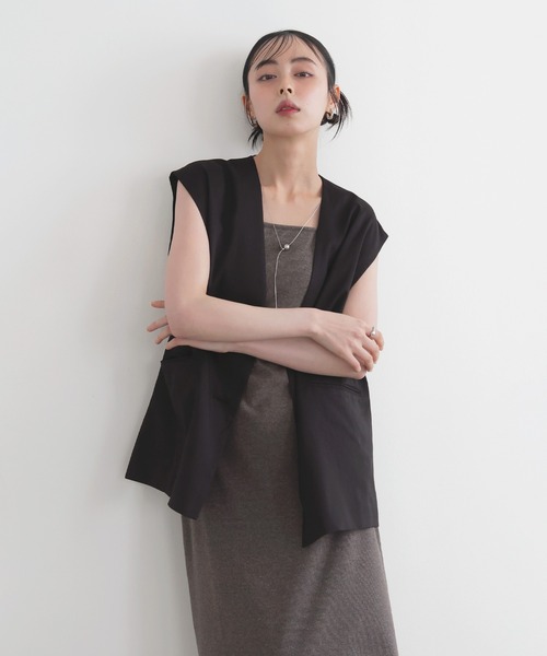 LIAN（リアン）の「ダブルストラップキャミワンピース（ワンピース・レディース・ブラック/ベージュ/モカ・FREE）」の14枚目の写真