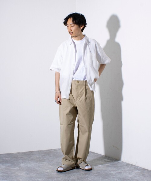 GEVACO（ゲバコ）の「【GEVACO/ゲバコ】タック入り テーパード チノパンツ ワイドテーパード（チノパンツ・メンズ・ベージュ/ブラック・M/L）」の3枚目の写真