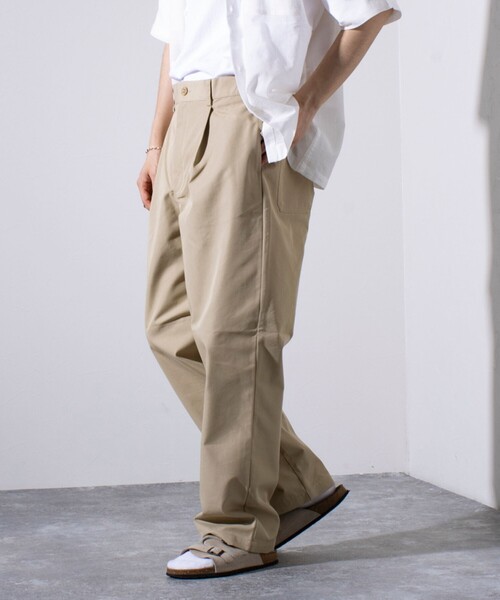 GEVACO（ゲバコ）の「【GEVACO/ゲバコ】タック入り テーパード チノパンツ ワイドテーパード（チノパンツ・メンズ・ベージュ/ブラック・M/L）」の5枚目の写真