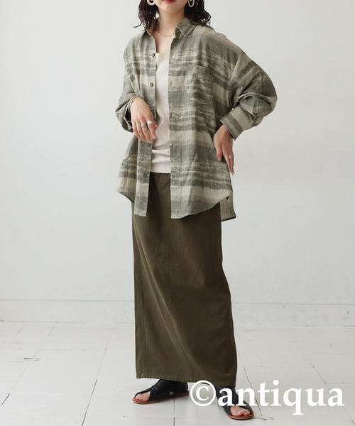 antiqua(アンティカ)の「ニュアンス柄シャツ(シャツ/ブラウス・レディース・ブラック/ベージュ系その他・ONESIZE)」の12枚目の写真