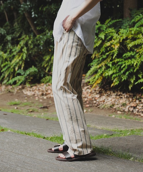 BRILLA per il gusto（ブリッラペルイルグースト）の「コットン ベージュストライプ ワイド イージーパンツ（その他パンツ・メンズ・ベージュ・SMALL/MEDIUM/LARGE）」の10枚目の写真