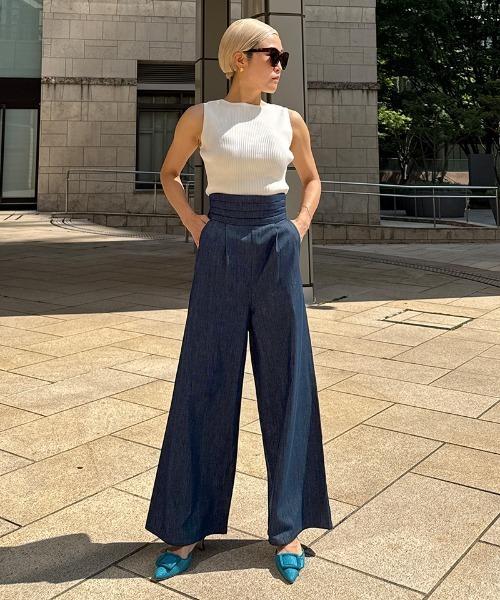 JENNE(ジェンヌ)の「エアリーデニムカマーベルトパンツ(その他パンツ・レディース・インディゴブルー・SMALL/MEDIUM/LARGE/X-LARGE)」の8枚目の写真