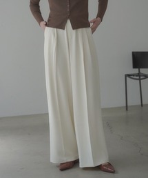 2 tack pastel color wide slacks pants / 2タックパステルカラーワイドスラックスパンツ (ベルト付き)