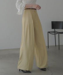 2 tack pastel color wide slacks pants / 2タックパステルカラーワイドスラックスパンツ (ベルト付き)