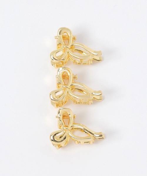 FOREVER 21(フォーエバー トゥエンティーワン)の「ミニリボンクリップセット(バレッタ/ヘアクリップ・レディース・ゴールド/シルバー/ブラック・FREE)」の4枚目の写真