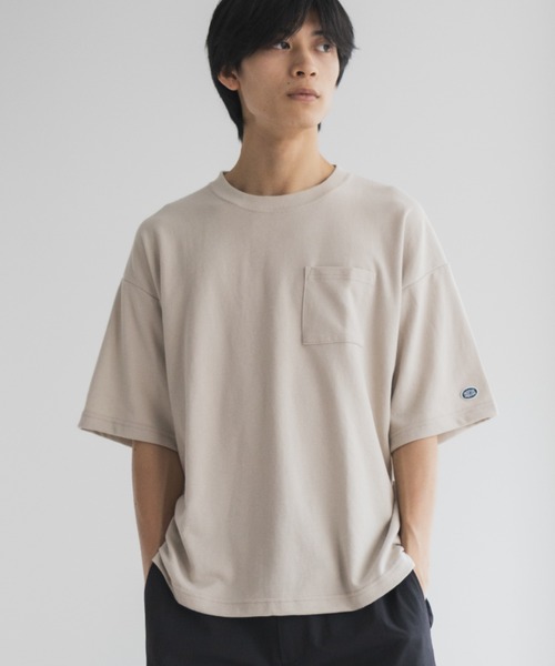 DISCUS（ディスカス）の「DISCUS COOLMAX冷感Tシャツ（Tシャツ/カットソー・メンズ・オートミール/スミクロ/ネイビー/ホワイト/ピンク系/ブラック/サックスブルー/グレイッシュベージュ・M/L/XL）」の5枚目の写真