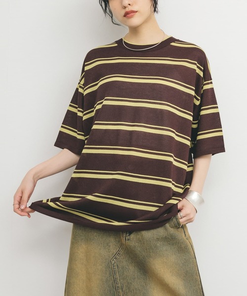 ニット セーター ルーズボーダーニットTEE レディース セール】ルーズボーダーニットTEE（ニット/セーター）｜KBF