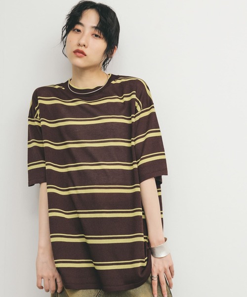 ニット セーター ルーズボーダーニットTEE レディース セール】ルーズボーダーニットTEE（ニット/セーター）｜KBF