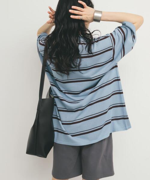 KBF（ケイビーエフ）の「ルーズボーダーニットTEE（ニット/セーター・レディース・ブルー系その他/ブラウン系その他・ONE）」の8枚目の写真