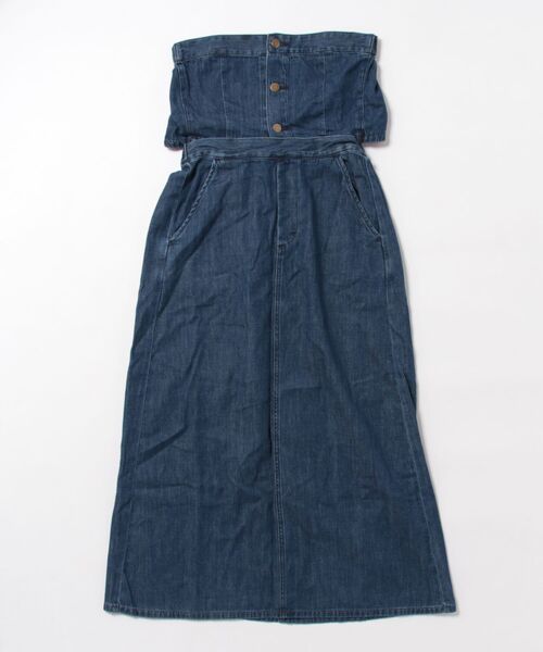 Lee（リー）の「Lee（リー）COMFORT BUSTIER SKIRT/ マルチウェイ デニム・ツイルブラック オールインワンスカート レディース（つなぎ/オールインワン・レディース・ブラック系その他/インディゴブルー・S/M）」の13枚目の写真