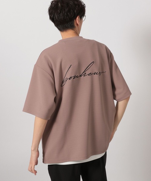 LAKOLE(ラコレ)の「刺繍ナシジ半袖T / 425534(Tシャツ/カットソー・メンズ・ブラック/スモークピンク/ホワイト・MEDIUM/LARGE)」の3枚目の写真