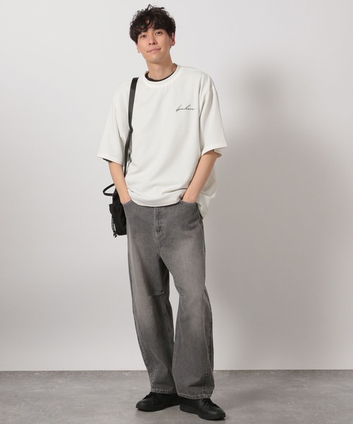 LAKOLE(ラコレ)の「刺繍ナシジ半袖T / 425534(Tシャツ/カットソー・メンズ・ブラック/スモークピンク/ホワイト・MEDIUM/LARGE)」の4枚目の写真