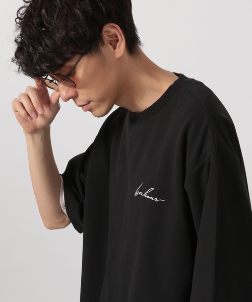 LAKOLE(ラコレ)の「刺繍ナシジ半袖T / 425534(Tシャツ/カットソー・メンズ・ブラック/スモークピンク/ホワイト・MEDIUM/LARGE)」の9枚目の写真