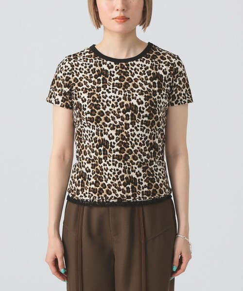 Ray BEAMS（レイビームス）の「レオパード プリント レース ヘム Tシャツ（Tシャツ/カットソー・レディース・サックスブルー/ベージュ・ONE SIZE）」の11枚目の写真