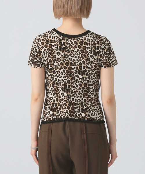 Ray BEAMS（レイビームス）の「レオパード プリント レース ヘム Tシャツ（Tシャツ/カットソー・レディース・サックスブルー/ベージュ・ONE SIZE）」の13枚目の写真