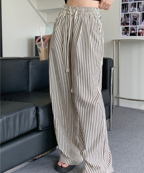 aremoi(アレモイ)の「【aremoi / アレモイ】ストライプリラクシーパンツ(その他パンツ・レディース・ブラック/ブラウン/グリーン・X-LARGE/MEDIUM/LARGE)」の10枚目の写真
