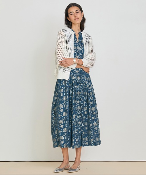 メッシュボタンレスカーディガン