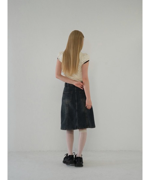 Uenui（ウニュイ）の「パフスリーブドットリボントップス　ribbon puff tops（Tシャツ/カットソー・レディース・ブラック/レッド・FREE）」の12枚目の写真