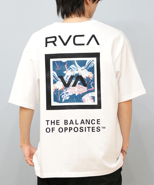RVCA（ルーカ）の「RVCA/ルーカ 半袖Tシャツ ビックシルエット バックプリント BF04A-200（Tシャツ/カットソー・メンズ・ブラック×ホワイト/ブラック×グレー/ホワイト×ネイビー/アイボリー/ホワイト×ブルー・L/M/S）」の2枚目の写真