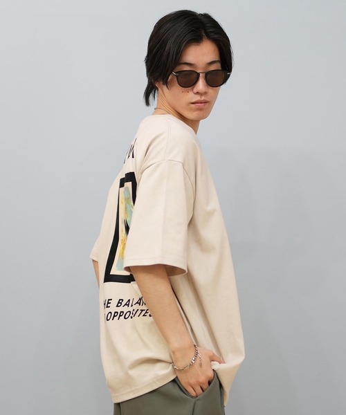 RVCA（ルーカ）の「RVCA/ルーカ 半袖Tシャツ ビックシルエット バックプリント BF04A-200（Tシャツ/カットソー・メンズ・ブラック×ホワイト/ブラック×グレー/ホワイト×ネイビー/アイボリー/ホワイト×ブルー・L/M/S）」の19枚目の写真