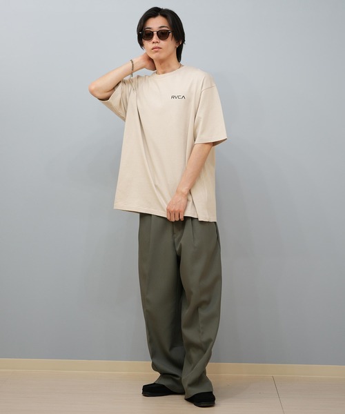 RVCA（ルーカ）の「RVCA/ルーカ 半袖Tシャツ ビックシルエット バックプリント BF04A-200（Tシャツ/カットソー・メンズ・ブラック×ホワイト/ブラック×グレー/ホワイト×ネイビー/アイボリー/ホワイト×ブルー・L/M/S）」の18枚目の写真