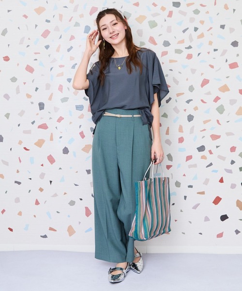 JETSET SOLO PLUS (ジェットセットソロプラス)の「【JETSET SOLO PLUS】COOLTOUCH 2WAY ブラウス(シャツ/ブラウス・レディース・チャコールグレー/グレイッシュベージュ/モカ・FREE)」の6枚目の写真
