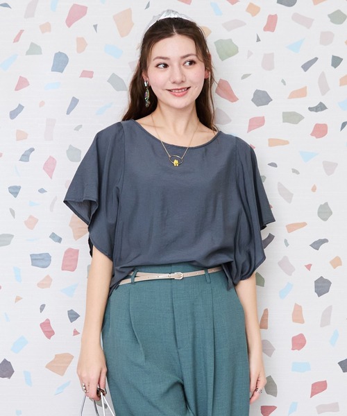 JETSET SOLO PLUS (ジェットセットソロプラス)の「【JETSET SOLO PLUS】COOLTOUCH 2WAY ブラウス(シャツ/ブラウス・レディース・チャコールグレー/グレイッシュベージュ/モカ・FREE)」の9枚目の写真