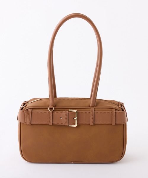 one after another NICE CLAUP（ワンアフターアナザーナイスクラップ）の「ベルト付きスクエアホーボーバッグ（ショルダーバッグ・レディース・アイボリー/ダークブラウン/キャメル・FREE）」の3枚目の写真