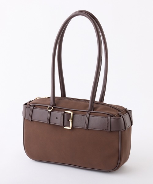 one after another NICE CLAUP（ワンアフターアナザーナイスクラップ）の「ベルト付きスクエアホーボーバッグ（ショルダーバッグ・レディース・アイボリー/ダークブラウン/キャメル・FREE）」の11枚目の写真