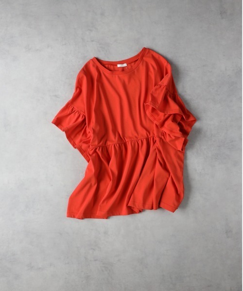 Right-on(ライトオン)の「【HONEYSUCKLE ROSE】接触冷感フリルTシャツ(その他トップス・レディース・レッド/オフホワイト/ブラック・M/L)」の1枚目の写真