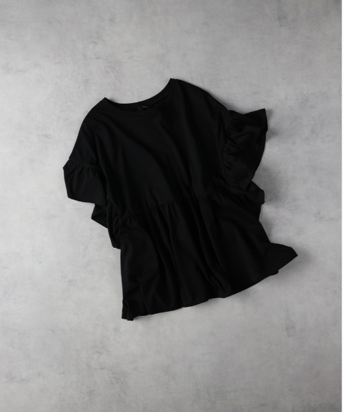 Right-on(ライトオン)の「【HONEYSUCKLE ROSE】接触冷感フリルTシャツ(その他トップス・レディース・レッド/オフホワイト/ブラック・M/L)」の5枚目の写真
