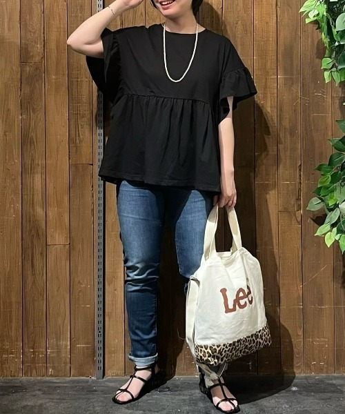 Right-on(ライトオン)の「【HONEYSUCKLE ROSE】接触冷感フリルTシャツ(その他トップス・レディース・レッド/オフホワイト/ブラック・M/L)」の15枚目の写真