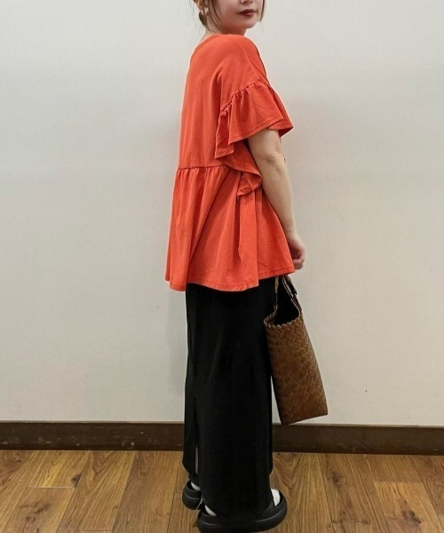 Right-on(ライトオン)の「【HONEYSUCKLE ROSE】接触冷感フリルTシャツ(その他トップス・レディース・レッド/オフホワイト/ブラック・M/L)」の18枚目の写真