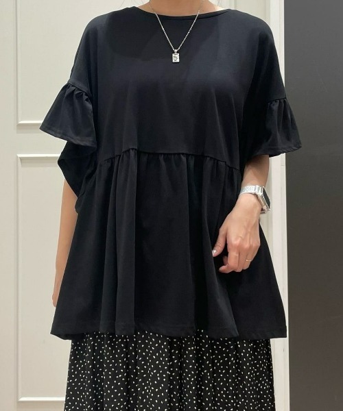 Right-on(ライトオン)の「【HONEYSUCKLE ROSE】接触冷感フリルTシャツ(その他トップス・レディース・レッド/オフホワイト/ブラック・M/L)」の22枚目の写真