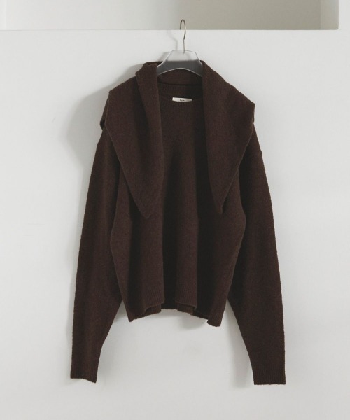 anuke(アンヌーク)の「anuke Layered Scarf Knit レイヤードスカーフニット/62520528(ニット/セーター・レディース・ブラウン/アイボリー・ONE SIZE)」の14枚目の写真