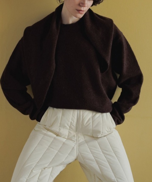 anuke(アンヌーク)の「anuke Layered Scarf Knit レイヤードスカーフニット/62520528(ニット/セーター・レディース・ブラウン/アイボリー・ONE SIZE)」の8枚目の写真