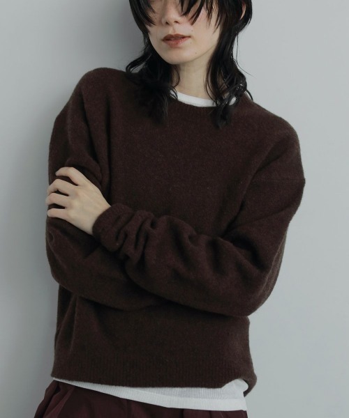 anuke(アンヌーク)の「anuke Layered Scarf Knit レイヤードスカーフニット/62520528(ニット/セーター・レディース・ブラウン/アイボリー・ONE SIZE)」の10枚目の写真