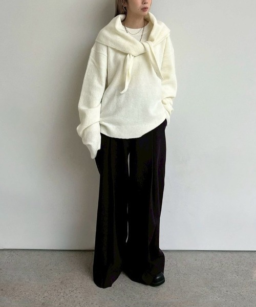 anuke(アンヌーク)の「anuke Layered Scarf Knit レイヤードスカーフニット/62520528(ニット/セーター・レディース・ブラウン/アイボリー・ONE SIZE)」の21枚目の写真