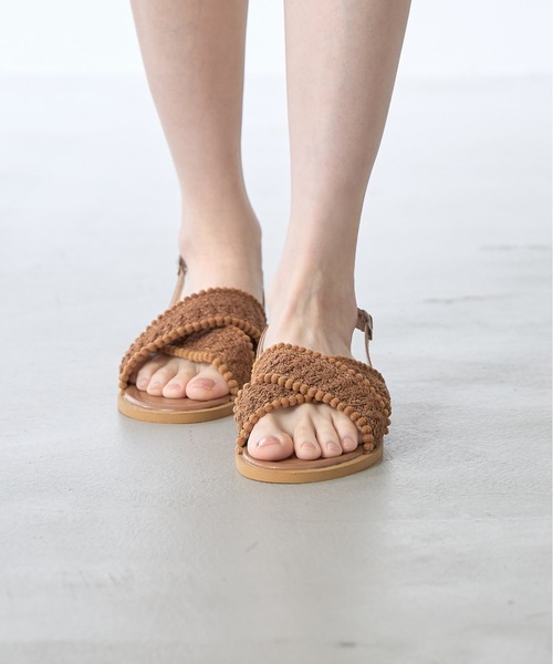 &. NOSTALGIA(アンドドットノスタルジア)の「【ZOZO限定】ジュート風クロスデザインサンダル(サンダル・レディース・ブラウン/ブラック/ホワイト・M/L)」の10枚目の写真
