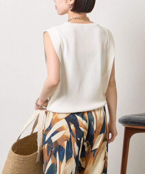 Jena espace merveilleux（ジェナ　エスパスメルヴェイユ）の「スクエアノースリニット（ニット/セーター・レディース・レッド/ネイビー/オフホワイト・FREE）」の10枚目の写真